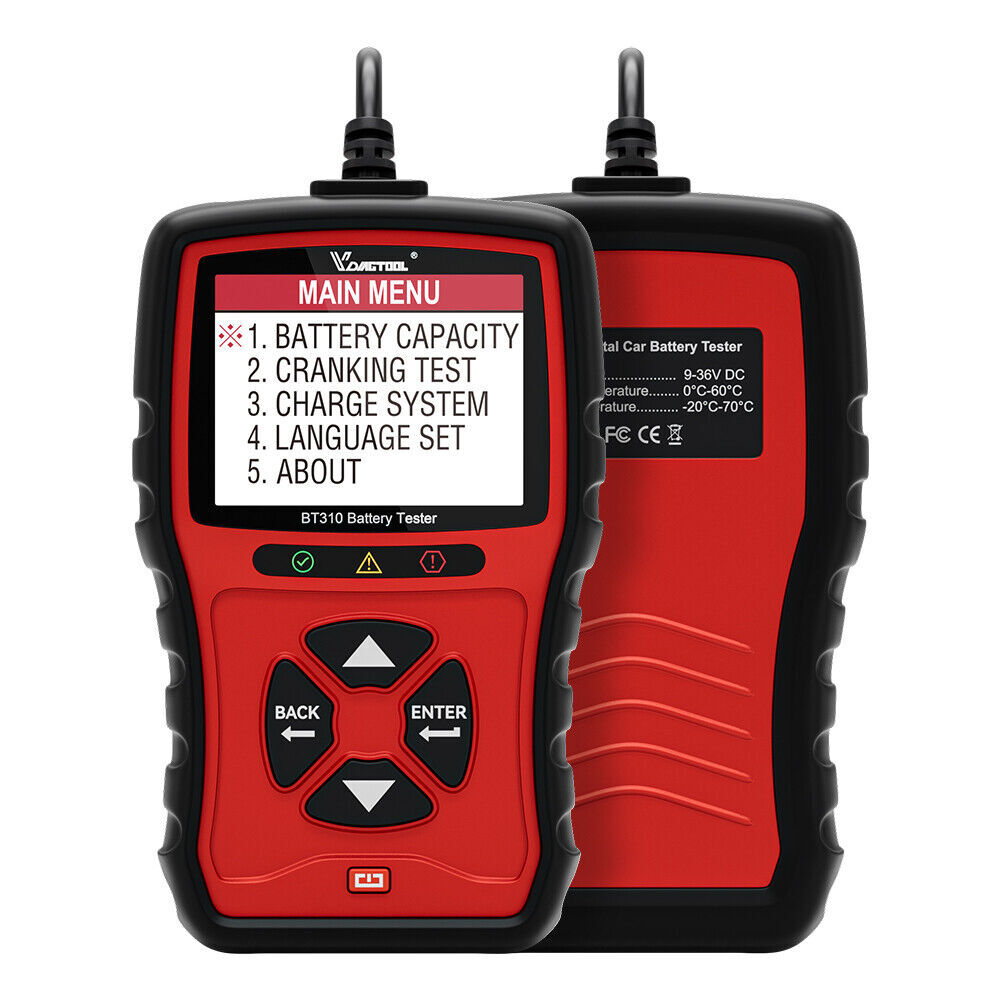 VDIAGTOOL BT310 CarBattery Load Tester 12V/24V 100-2000CCA Battery Analyzer Tool