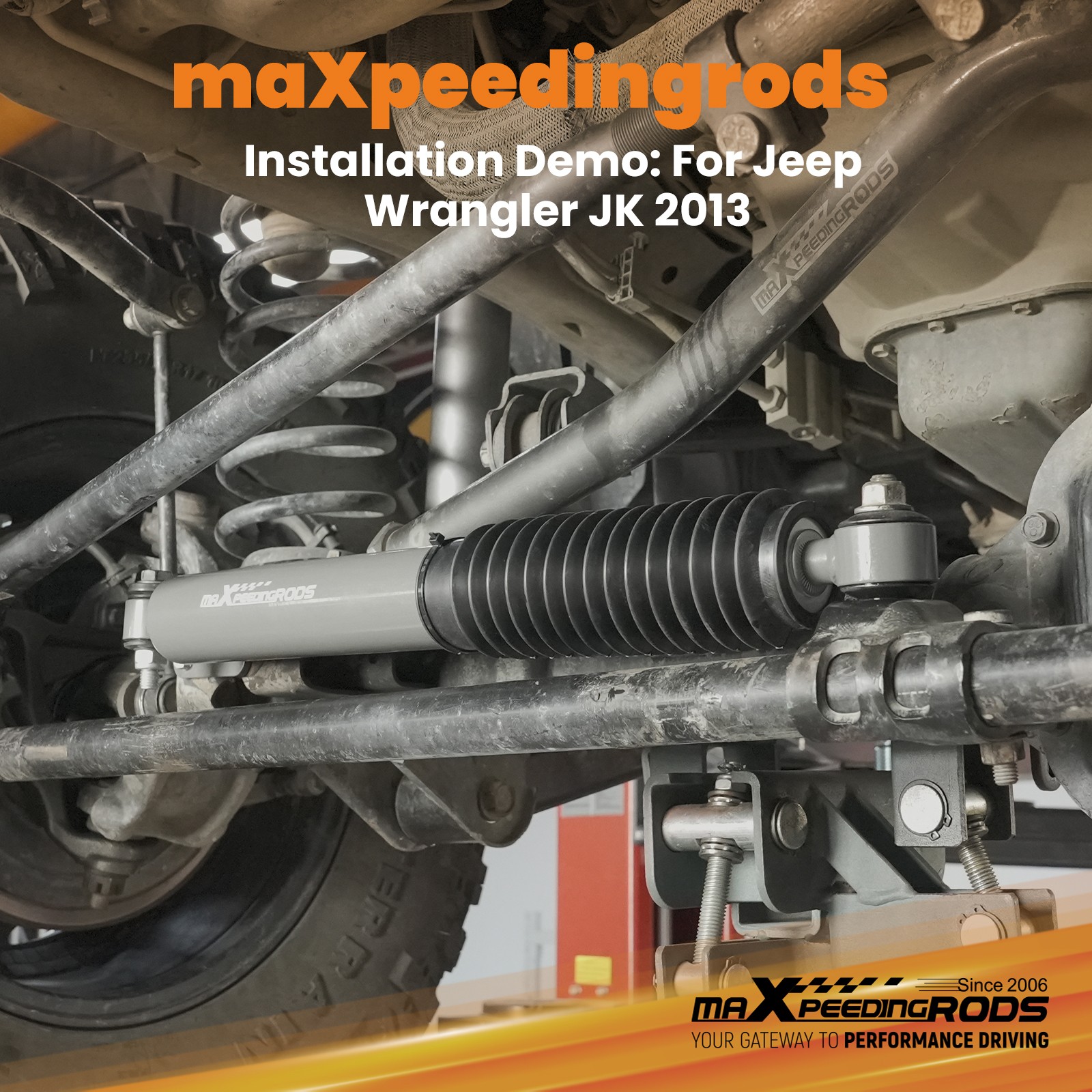 maXpeedingrods Steering Stabilizer For Jeep Wrangler JKU 2007-2010 Zinc Plating