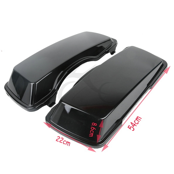 Vivid Black Upper Saddlebags Lids Saddle Bag Cover Fit For Harley Touring 94-13