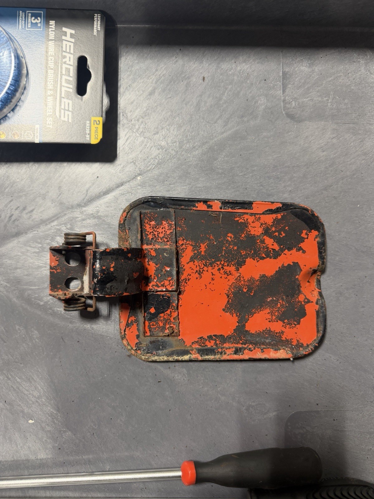 1970-73 Datsun 240Z OEM Fuel Filler Gas Door Lid w/ Hinge Original S30
