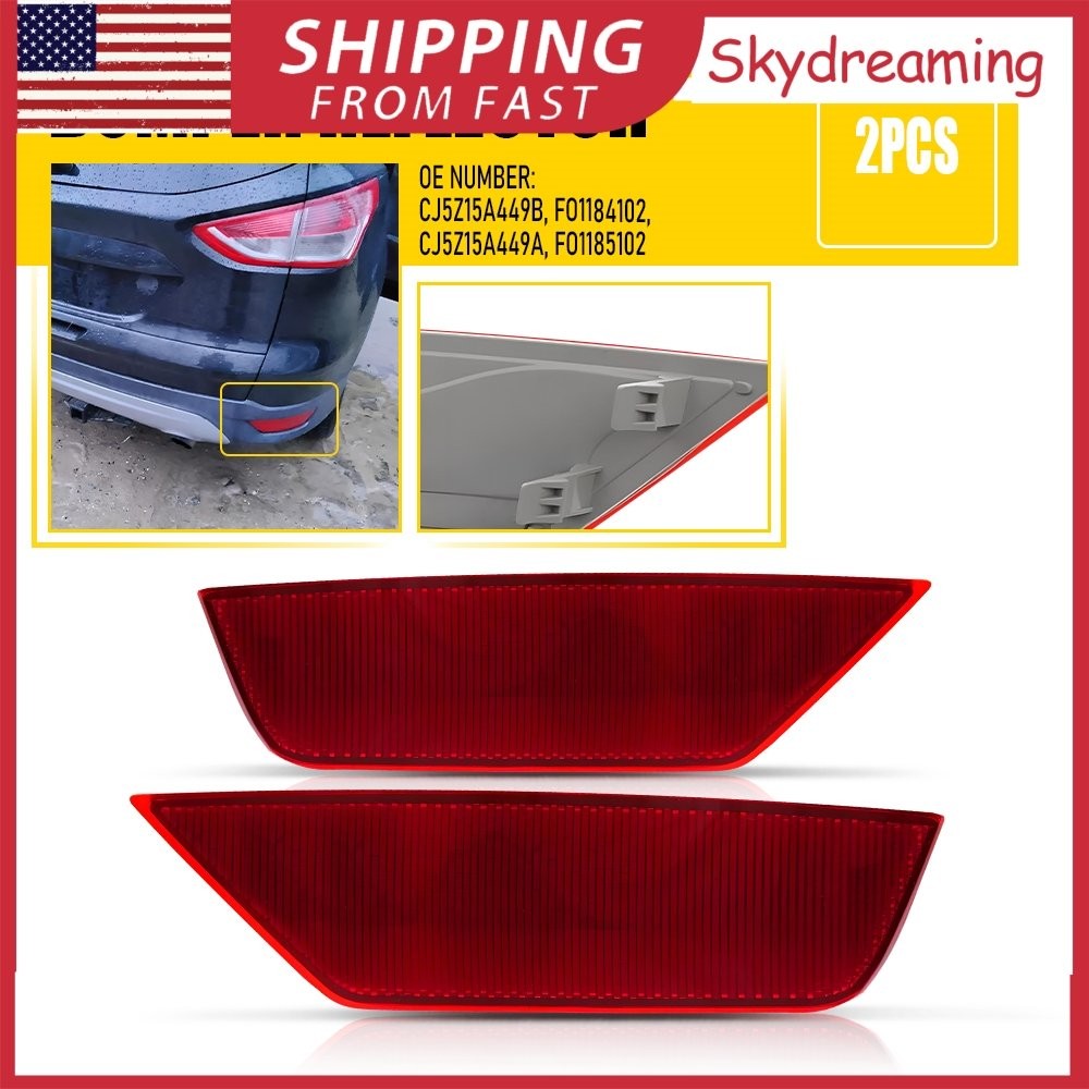 1/2set Rear Bumper Reflector Set For 2013-19 Ford Escape CJ5Z15A449A CJ5Z15A449B