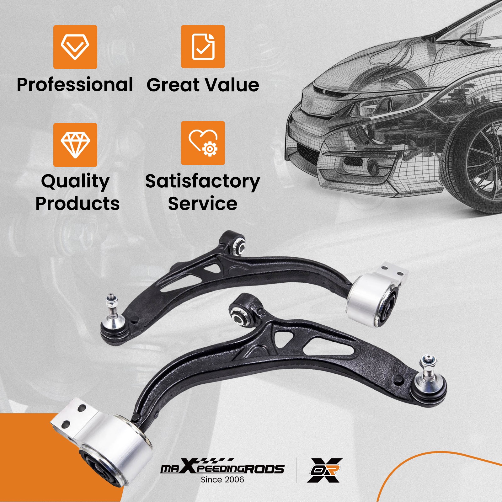 2Pcs Front Lower Control Arms w/Ball Joint Assembly For 2011-2019 Ford Explorer