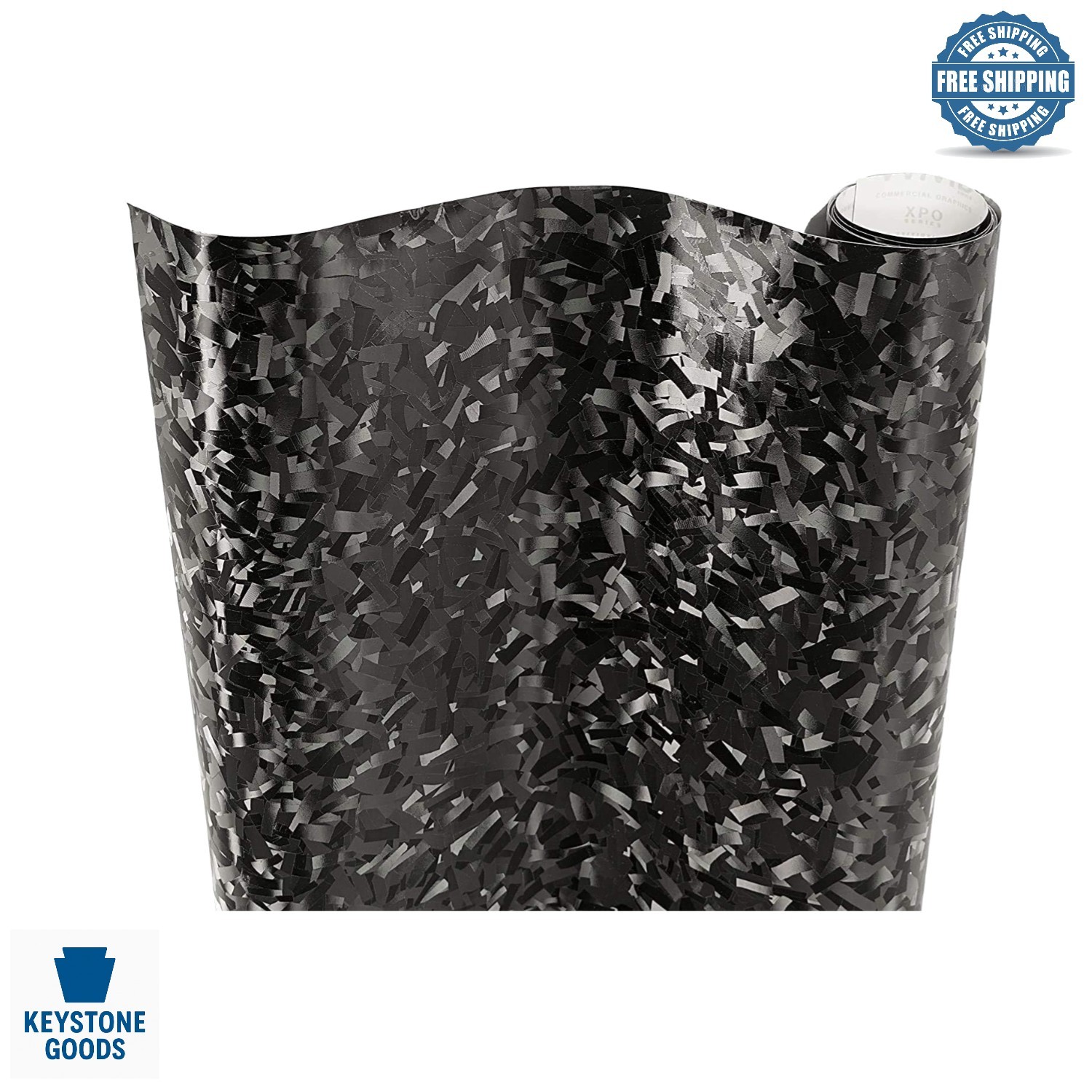 Forged Composite Carbon Vinyl Wrap Roll 1.49ft x 5ft – Black
