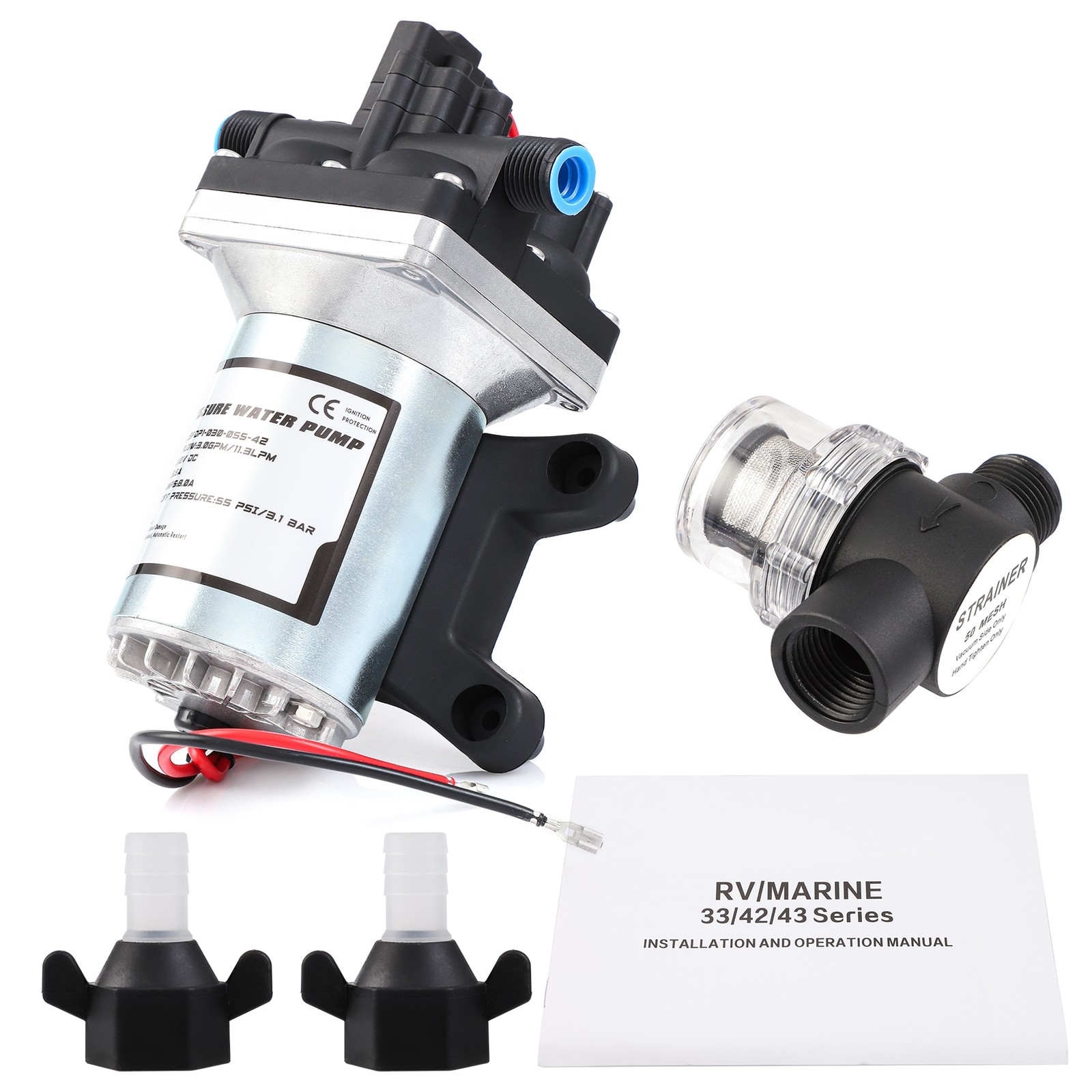 12V SHURflo 4009 Water Pump Twist On Filter 11LPM 55PSI For RV Caravan Boat