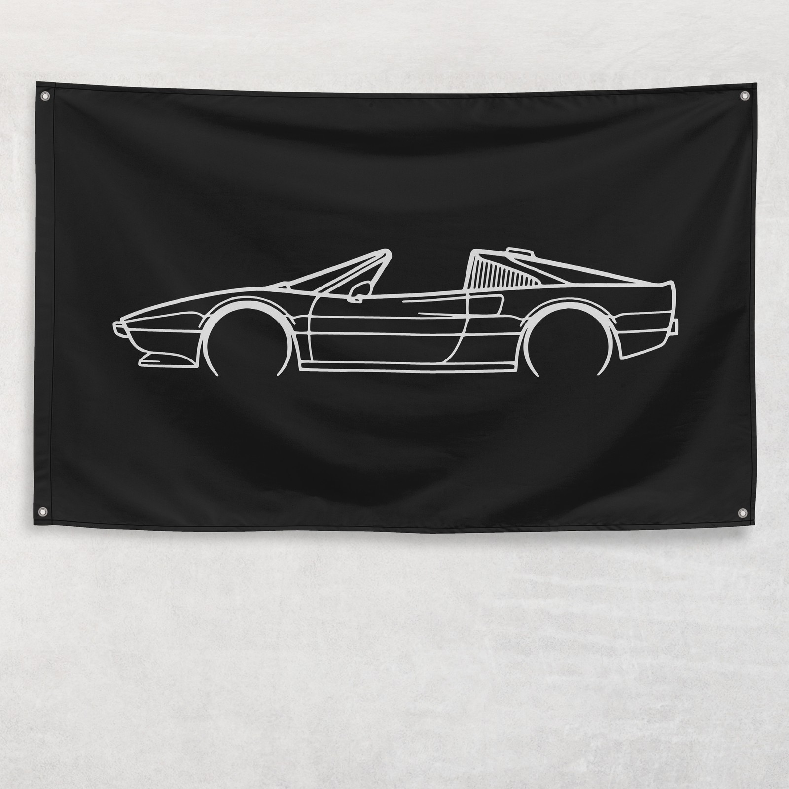 308 GTS QV 1984 Flag 3×5 ft Banner Car Silhouette Garage Man Cave Wall Decor