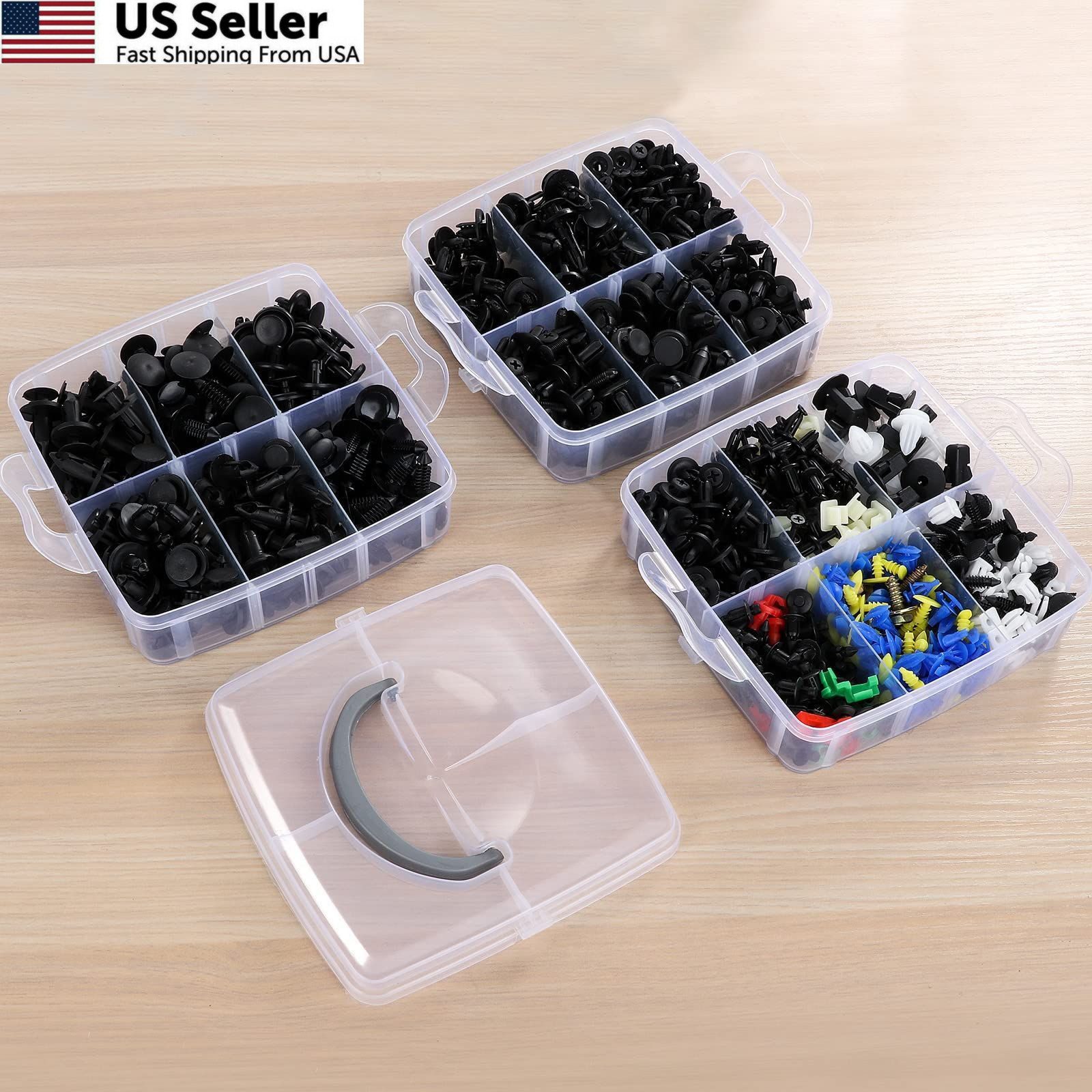 835 PCS Car Push Retainer Clips and Plastic Fasteners Kit – 24 One Size, blue