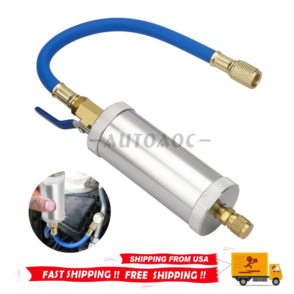 2oz Oil & Dye Injector w/ Backflow Preventer & Quick Coupler For R134A R12 A/C