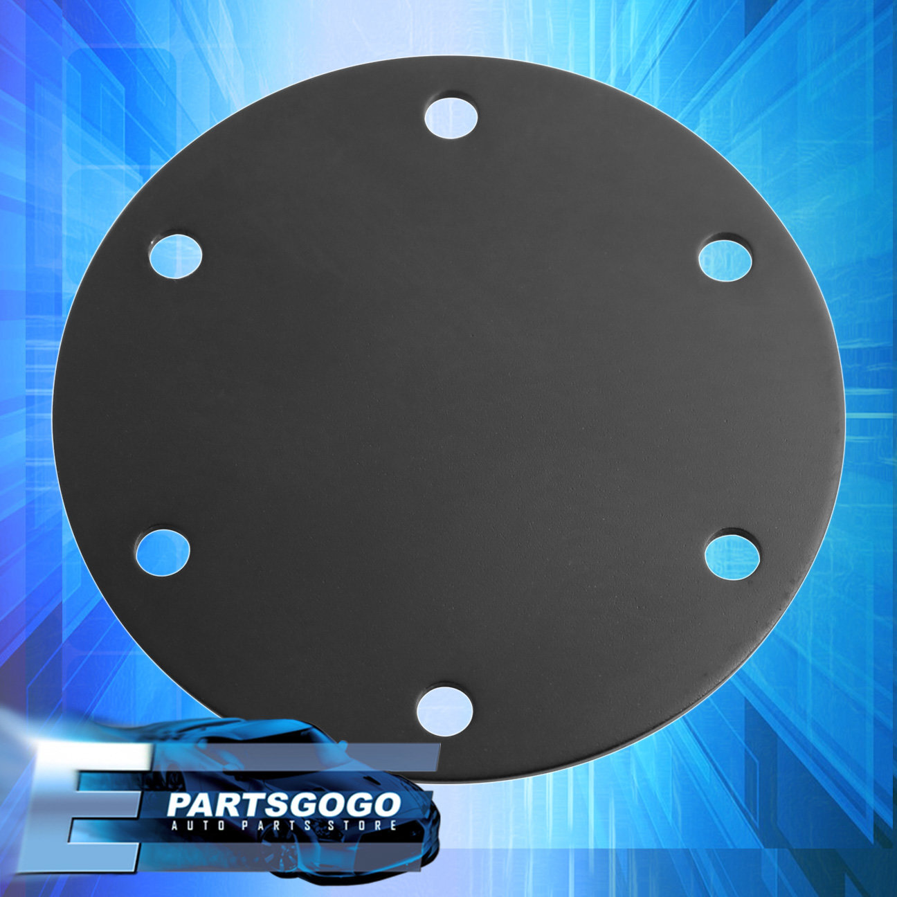 For Universal 6 Bolt Hole Steering Wheel Blank Horn Delete Plate Black + Screws