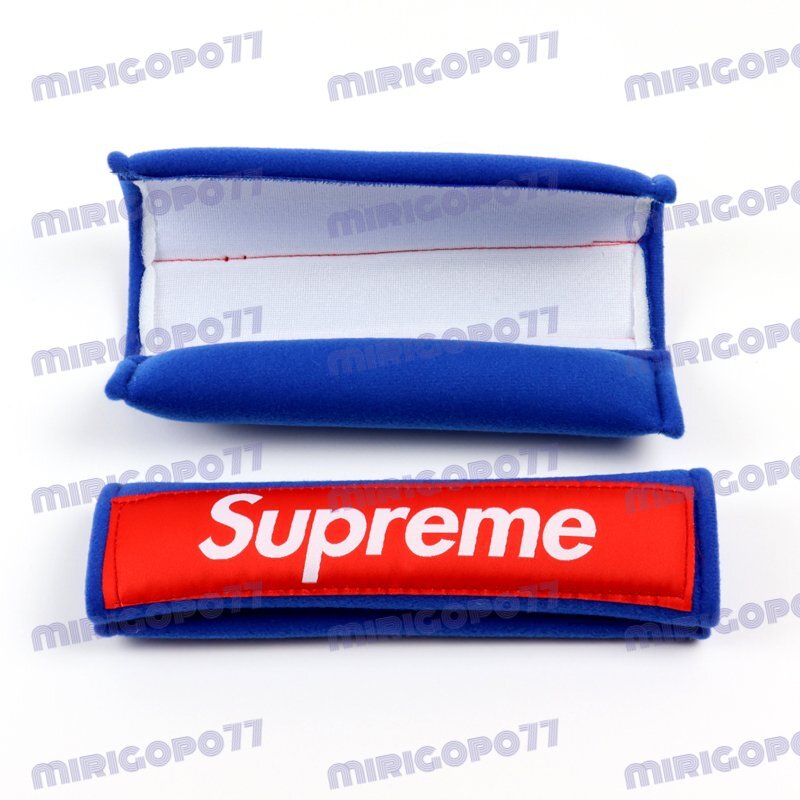 2PCS Blue / Red Soft Touch Fabric Seat Belt Cover Shoulder Pad Cushion New