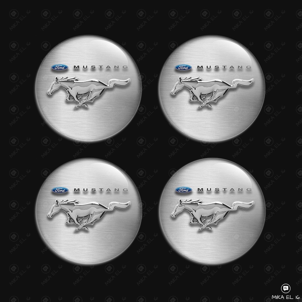 Mustang Wheel Center Cap Decals 4pcs 3D Domed Resin Sticker Emblems
