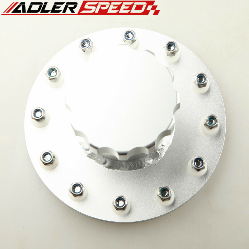 New 6061-T6 Aluminum Fuel Cell Fast Filler Neck 12 Bolt Flange Anodized Silver