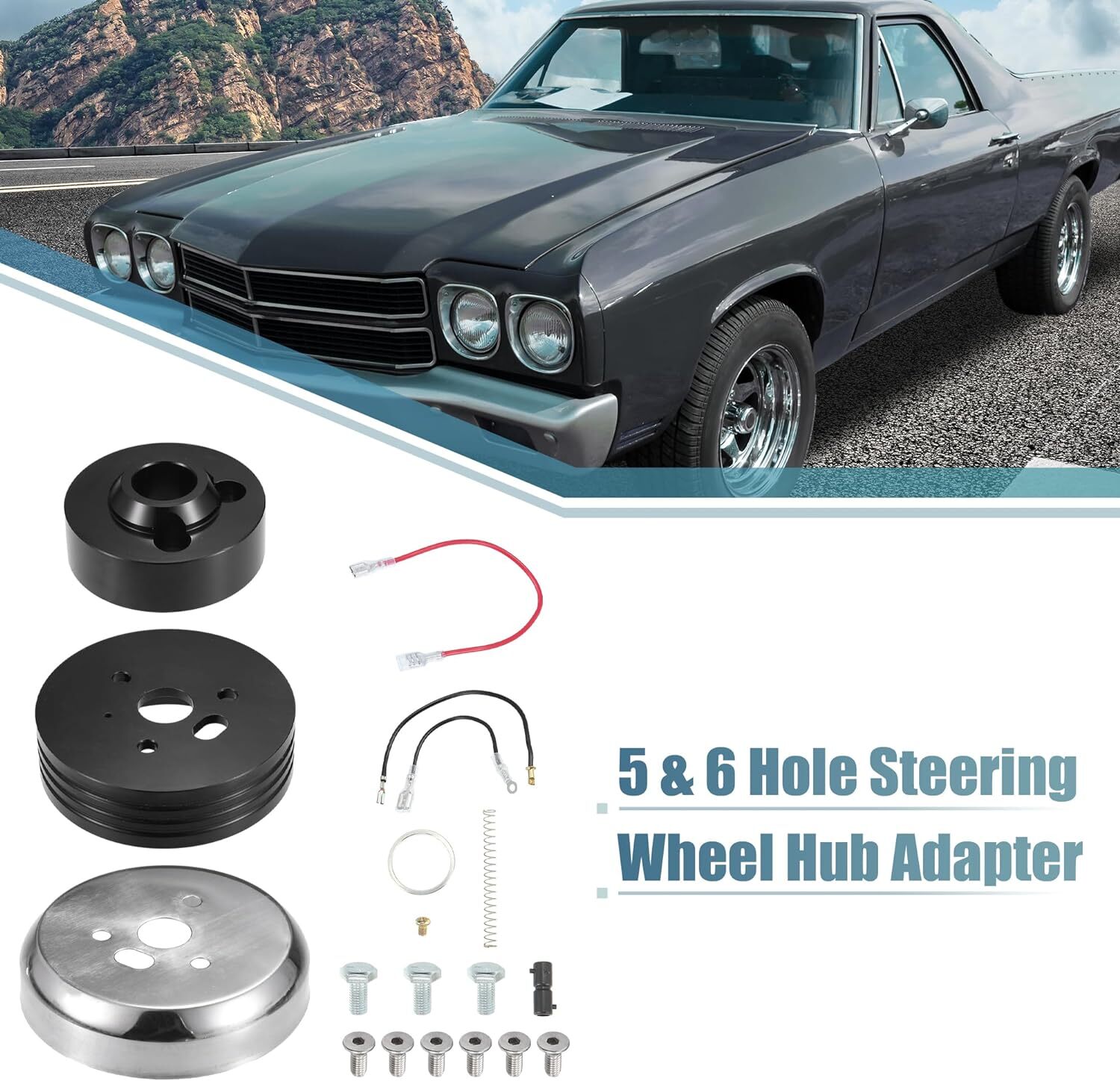 5 & 6 Hole Steering Wheel Polished Hub Adapter Flaming River Ididit For GM Chevy