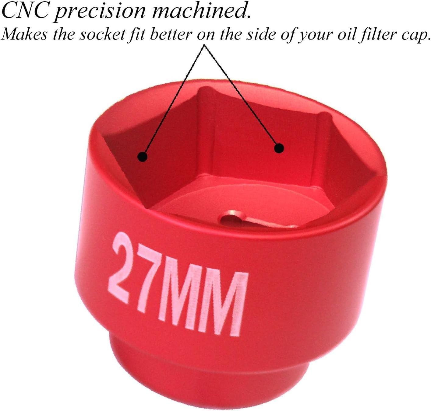 27mm oil filter socket wrench tool, low profile 3/8″ Drive Oil 27mm, Red’