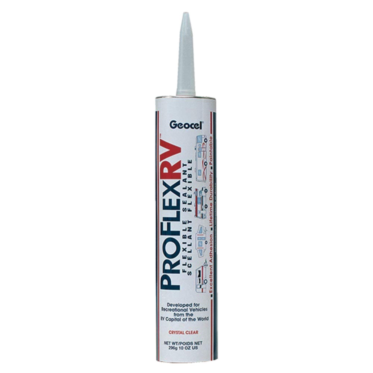 10 oz Clear Pro Flex RV Flexible Sealant – Weather-Resistant & Paintable Finish
