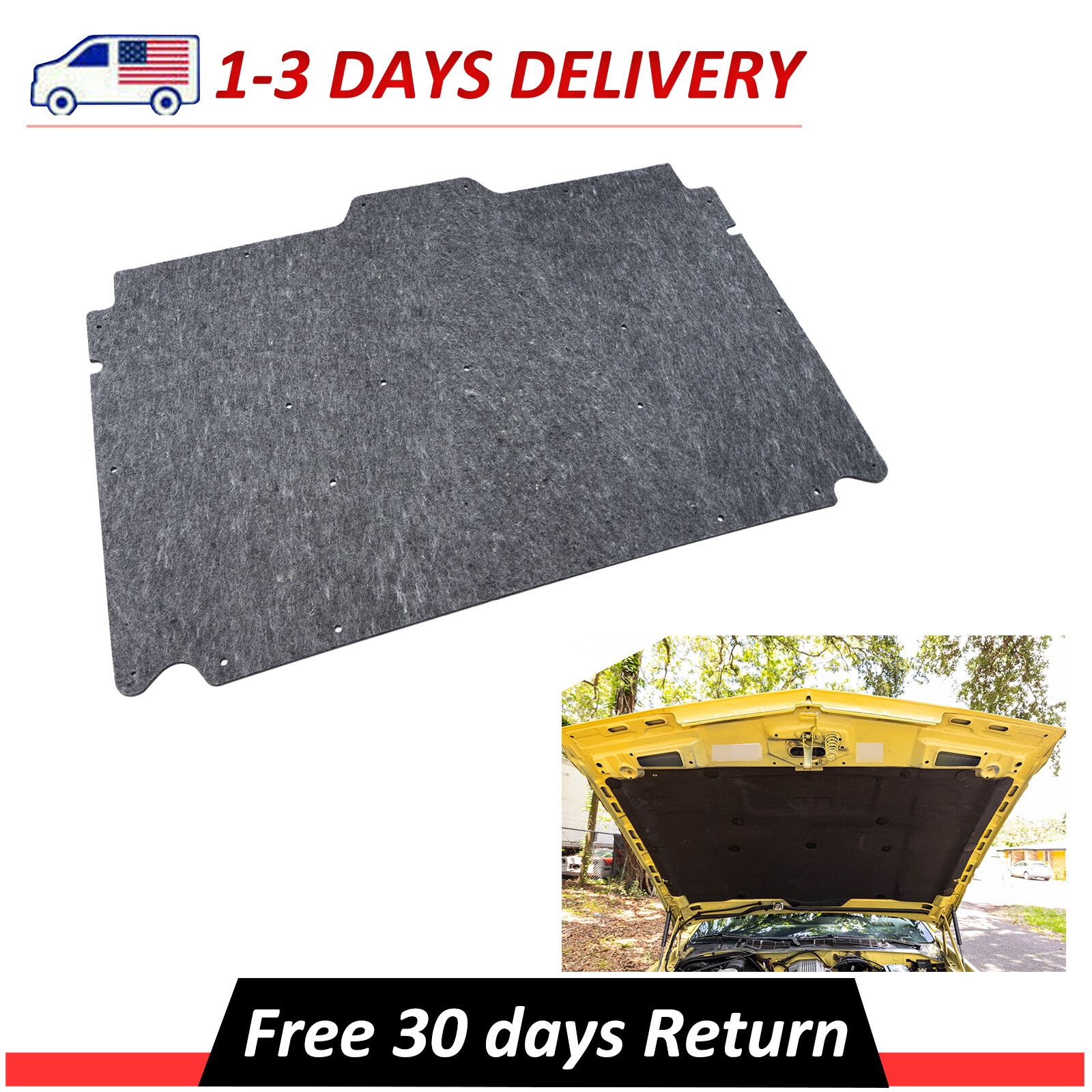 Under Hood Insulation Pad 1/2″ Thick Fits 1985-1992 Chevy Camaro IROC-Z RS Z28