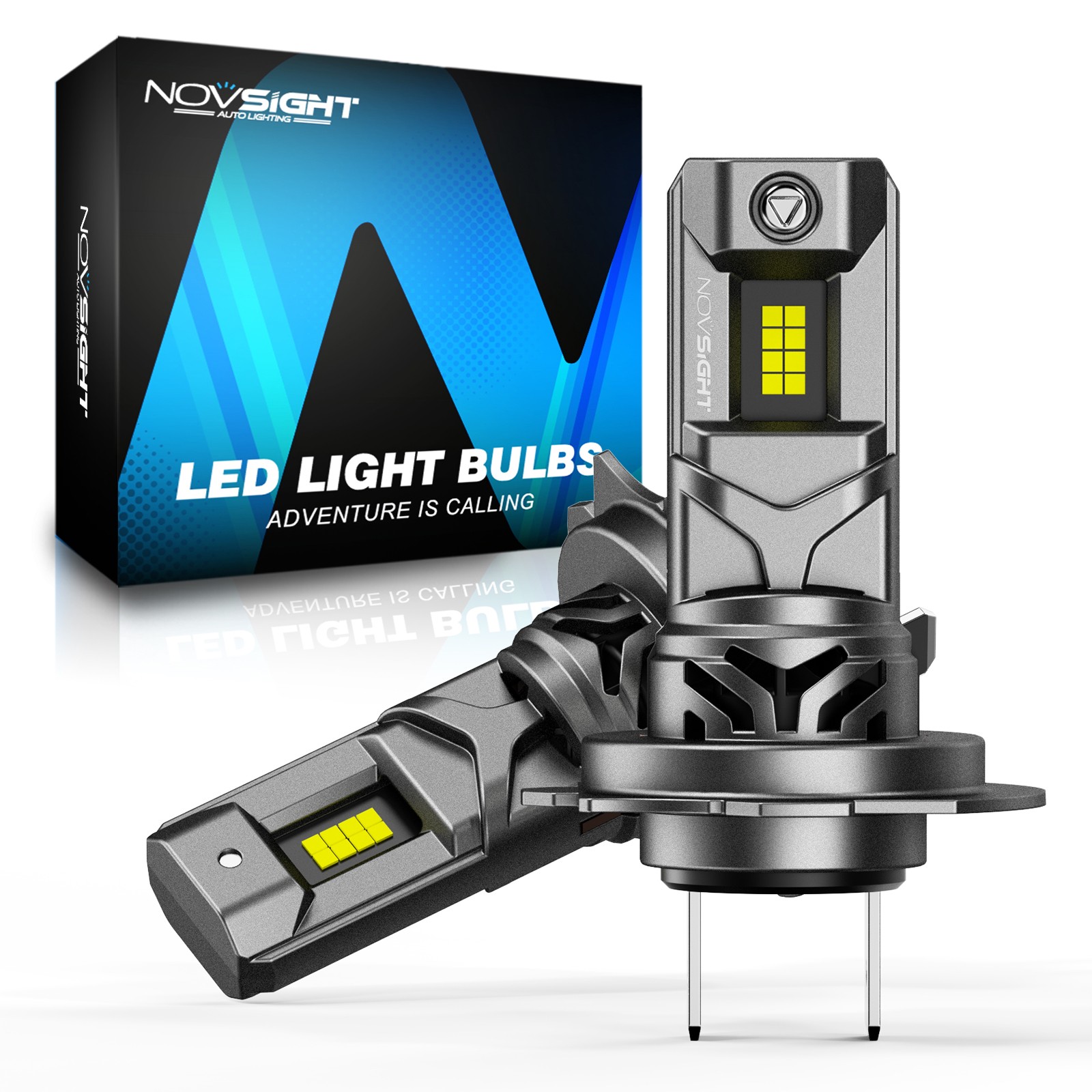 NOVSIGHT H7 LED Headlight Bulbs Kit 36000LM 6500K Super White Canbus Error Free