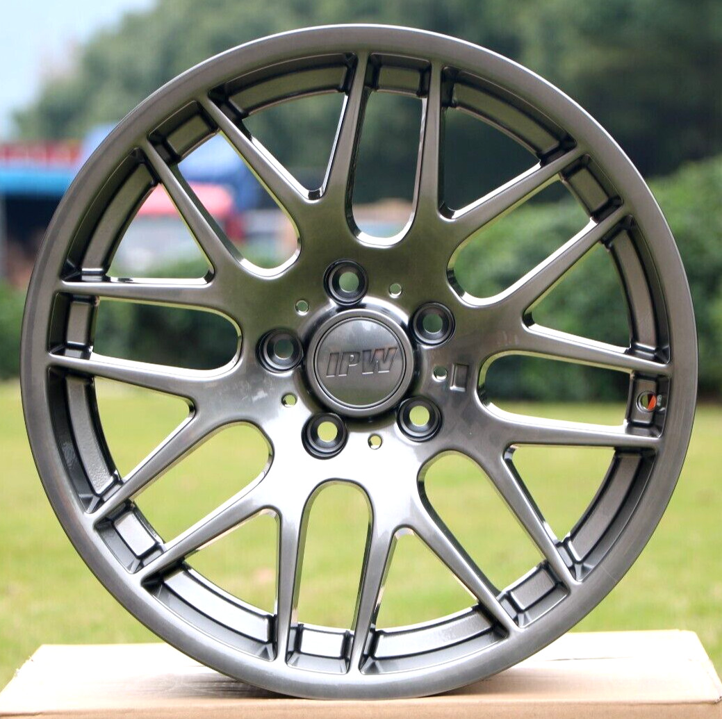19X8.5/9.5″ GUNMETAL GTS CSL ZCP STYLE WHEELS FITS BMW 128I 135I E82 E36 3 SERIE