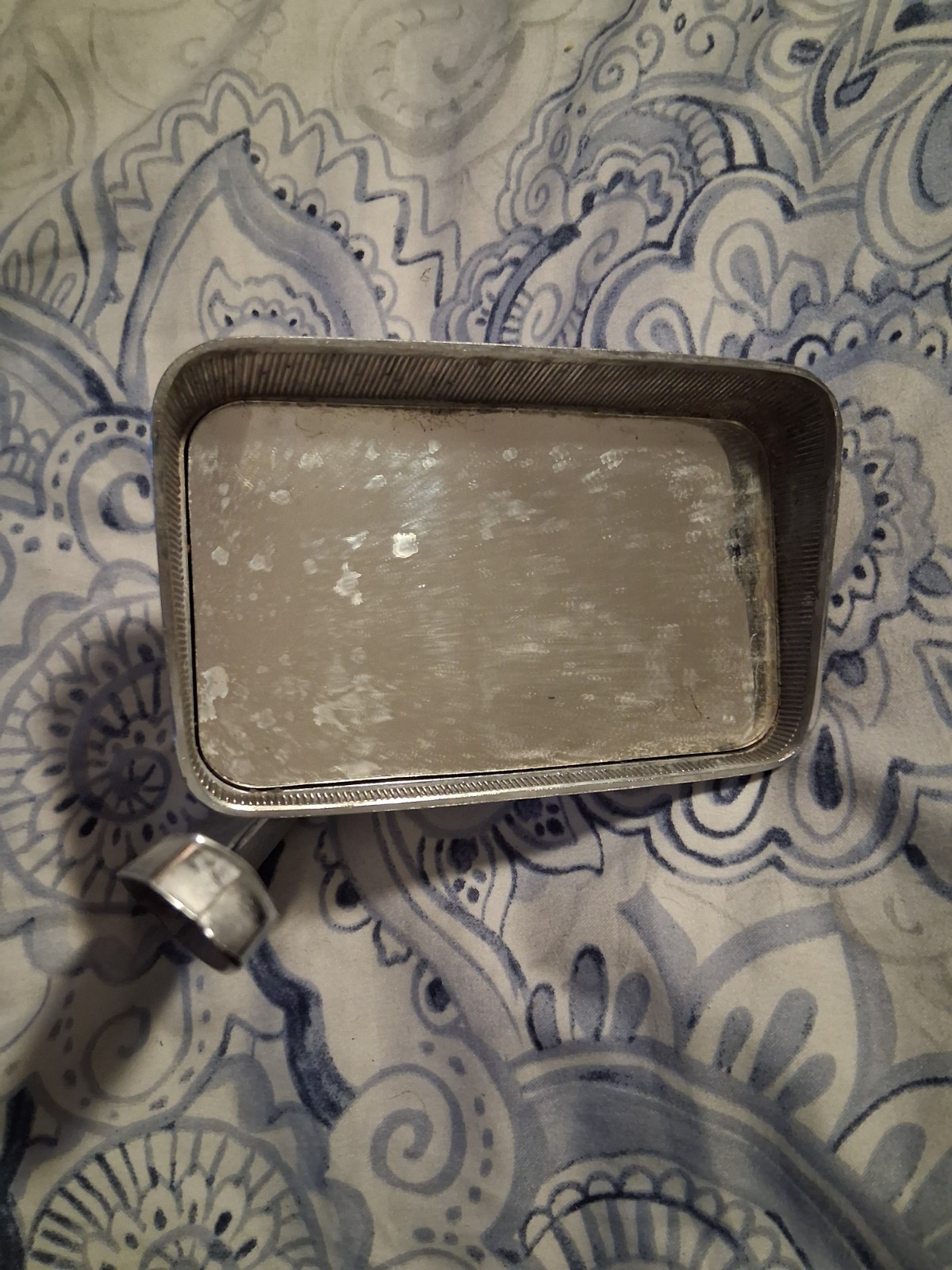 1960s FORD LONG ARM CHROME SQUARED MIRROR MECHANICALLY ADJUSTABLE PIVOT MIRROR