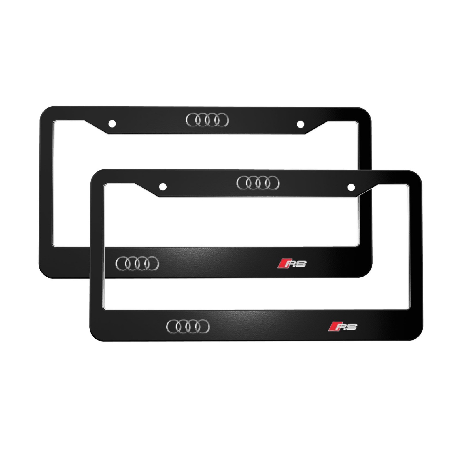 Audi 2 Pack Stainless Steel Rust-Proof License Plate Frame Holder Black