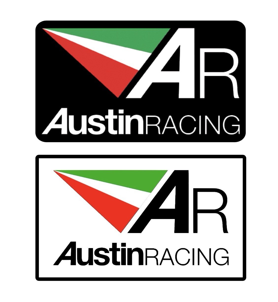Austin Racing Exhaust (2x) Weatherproof Vinyl Stickers 4.0 X 2.3 Inches