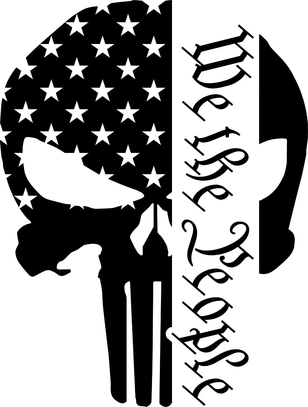 Punisher Skull We the People Patriotic Vinyl Decal Multiple Colors and Sizes