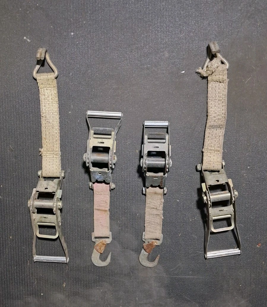 4 Pack 2″ Wide Handle Ratchet Buckle for Tie-Down Straps With Straps And Hooks