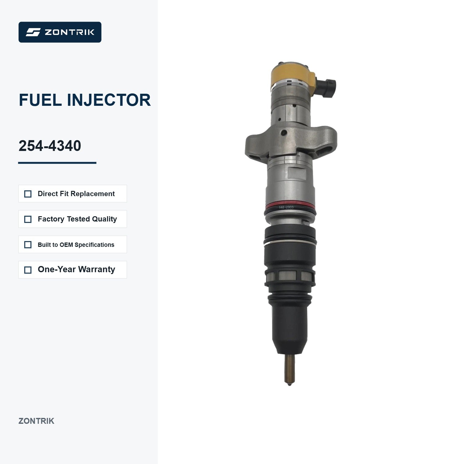 Diesel Fuel Injector 254-4340 2544340 for Caterpillar C9 330D 336D 336DL 336DLN