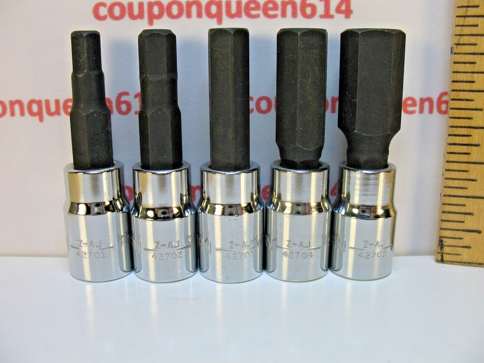 Set of 5 Craftsman 1/4″ Drive SAE Hex Bit Sockets. 3/16″ 7/32″ 1/4″ 5/16″ 3/8″