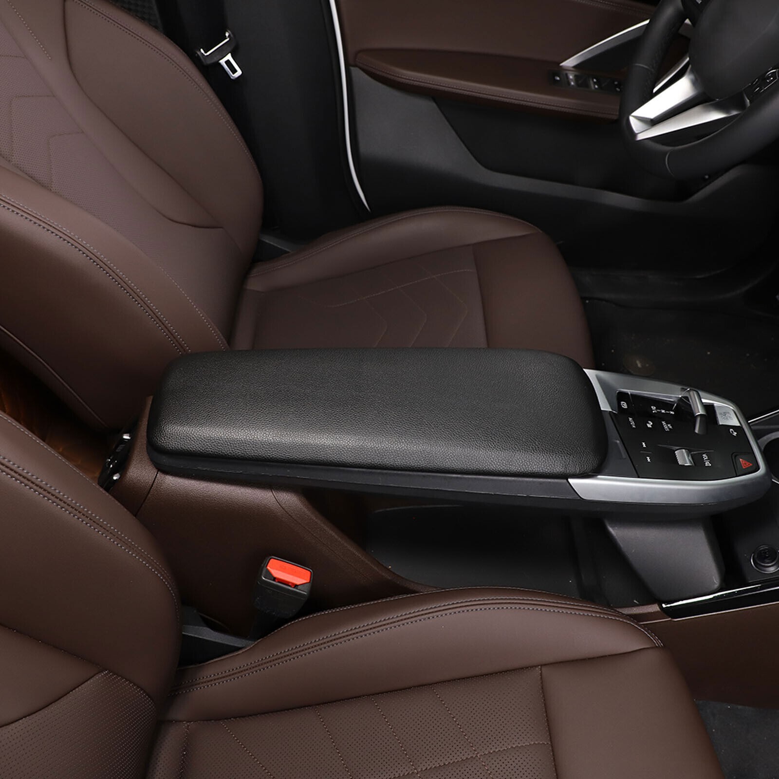 ABS & PU Leather Center Console Armrest Box Panel Cover For 2023-2024 BMW X1
