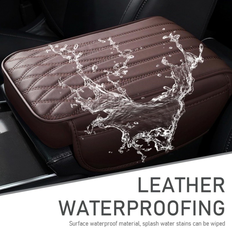 Car Armrest Cushion Memory Foam Auto Center Console Pad with Pockets Waterproof