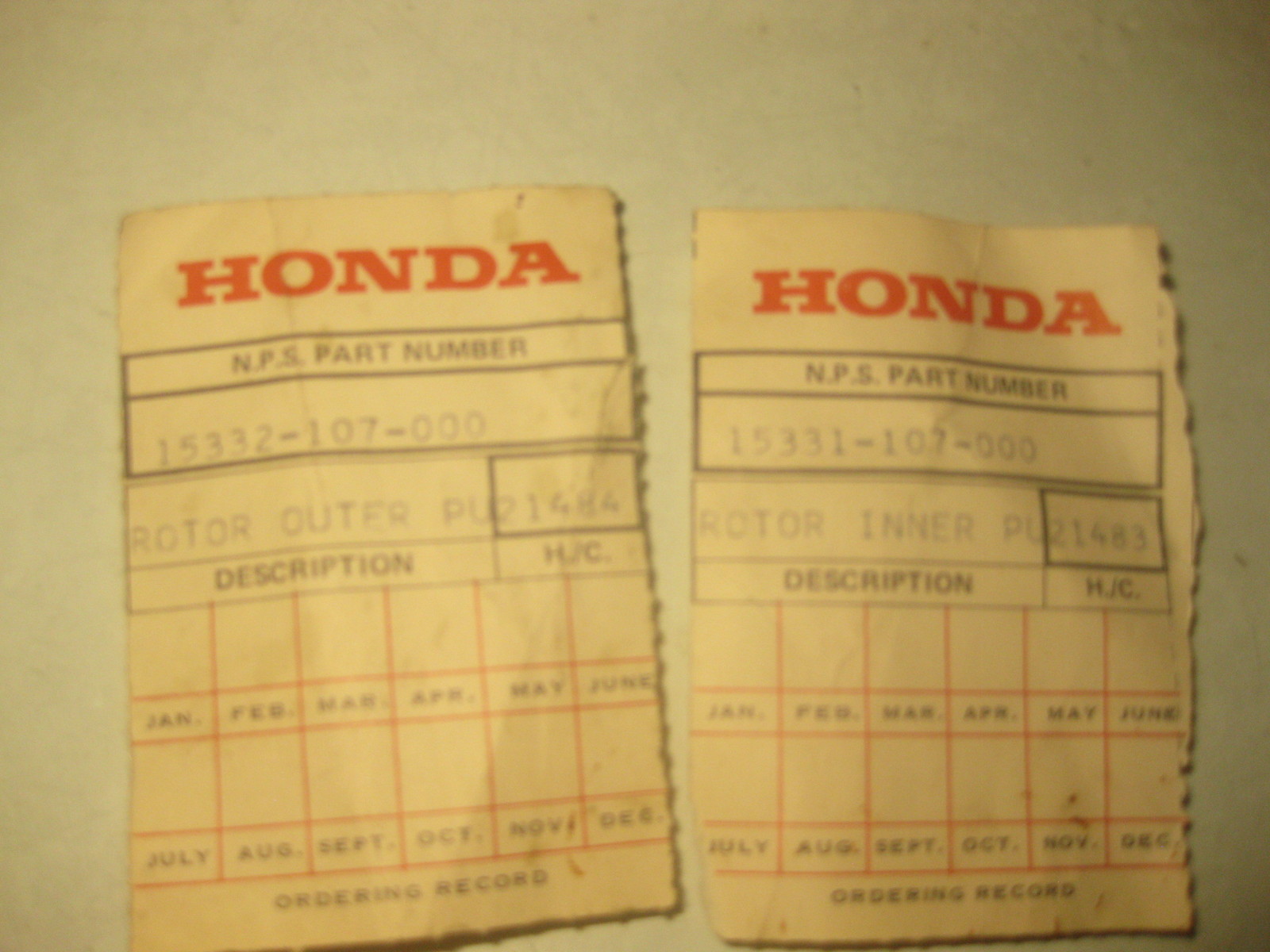 NOS Honda CL100 SL100 Rotor Oil Pump Set PN:15331-107-000 15332-107-000