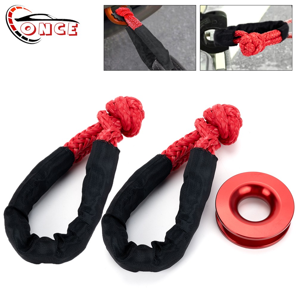 Heavy Duty Off Road Recovery Ring 66000lbs with 2 Pack Soft Shackles Tow Straps