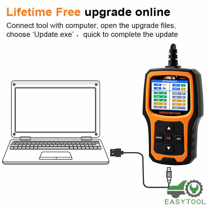 Car ANCEL AD410 Diagnostic Scanner OBD2 Scan Tool Code Reader Check Engine Fault