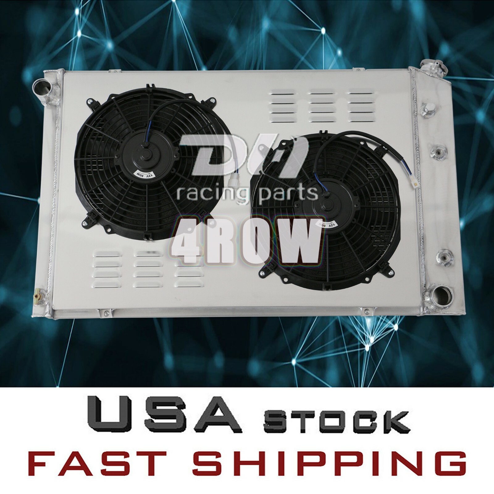 4 ROWS RADIATOR&SHROUD&FANS FOR 1973-1987 CHEVY GMC C/K 10 15 20 30 TRUCK PICKUP