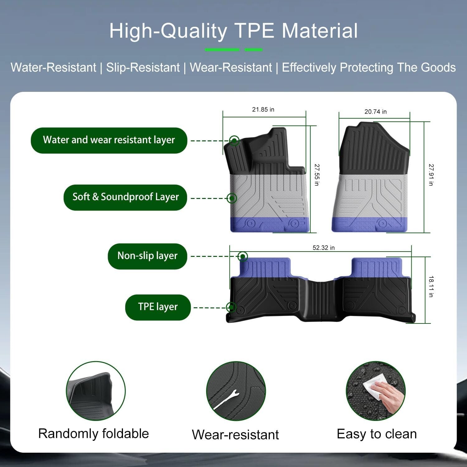 Floor Mat Cargo Liner Cargo Mat Backrest Mats For 2016-2021 Hyundai Tucson