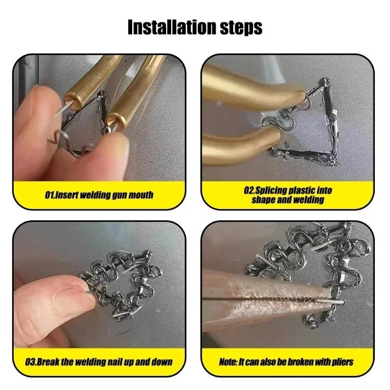 Hot Stapler Staples For Car Bumper Fender Repair Kit Plastic Welder Gun 100 Pcs