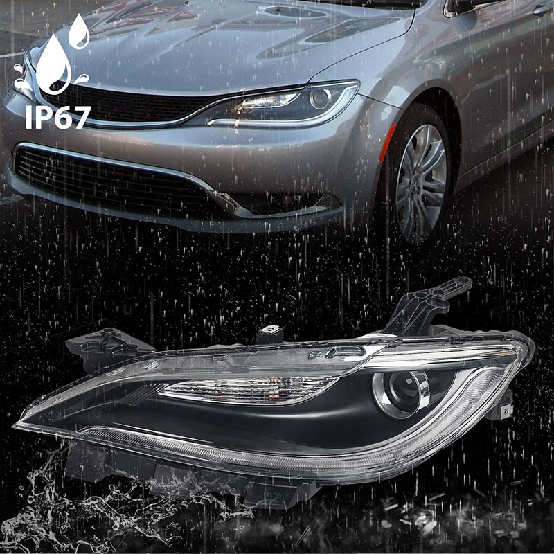 For Chrysler 200 2015 2016 2017 Halogen Headlight w/o LED DRL Chrome Driver Left