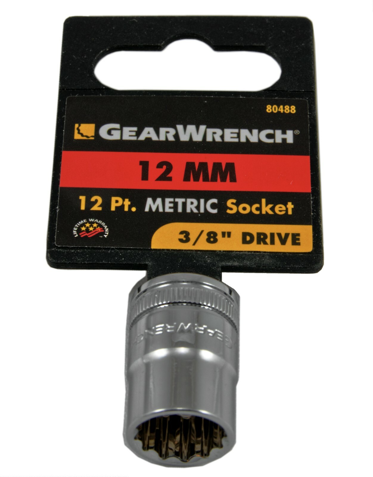 12mm 3/8″ Drive 12 Point Metric Standard Length Socket – GearWrench 80488