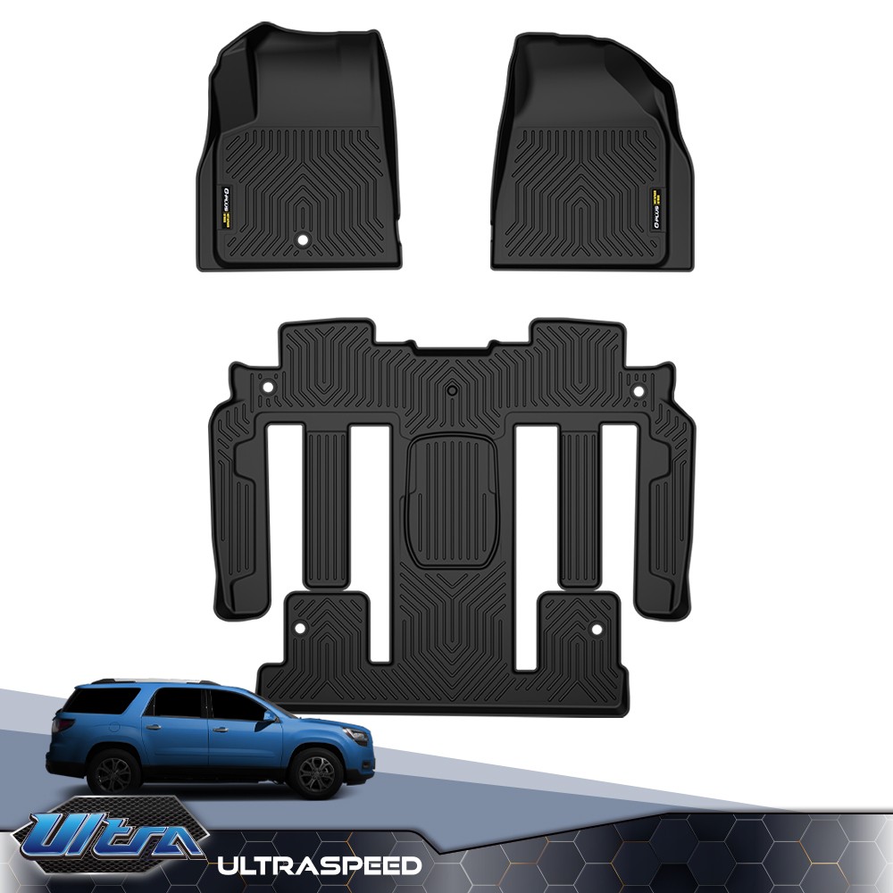 TPE Floor Mats 3 Row Liner Fit For 2009-2017 Traverse Enclave Acadia All Weather