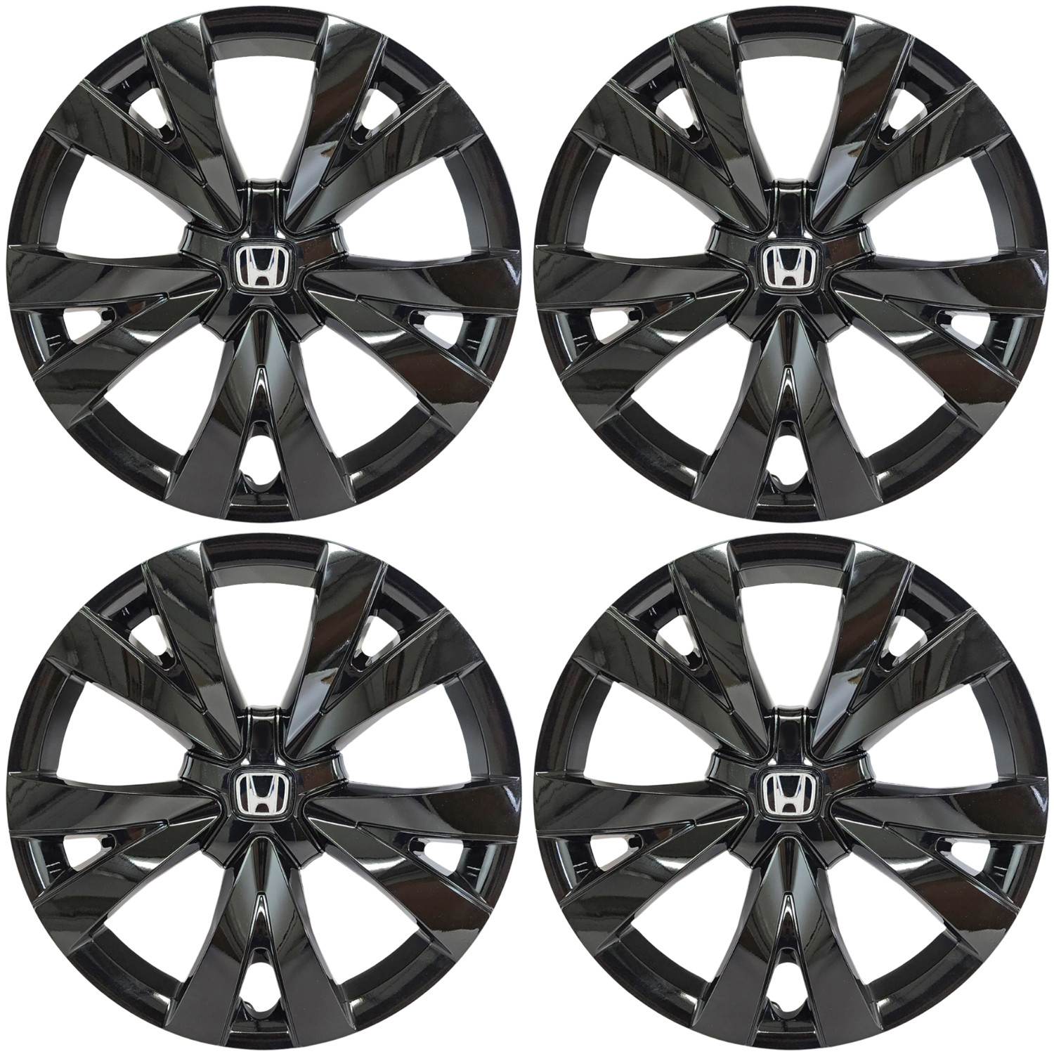 FITS 2022-2025 Honda Civic LX 16″ Black Hubcaps Wheel Covers 559-16BLK LOGO SET