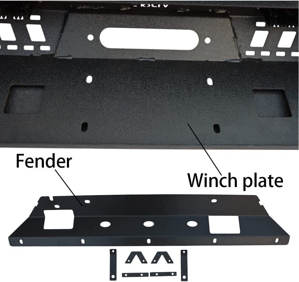 Aaiwa For 2016-2023 Toyota Tacoma Stubby Front Rear Bumper w/ Winch Plate&Lights
