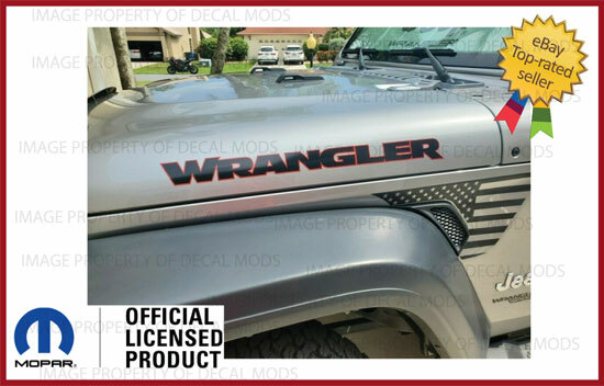 2007 – 2018 Jeep WRANGLER Hood Vinyl Decals Graphics Stickers JK Black Red FJ3Y7