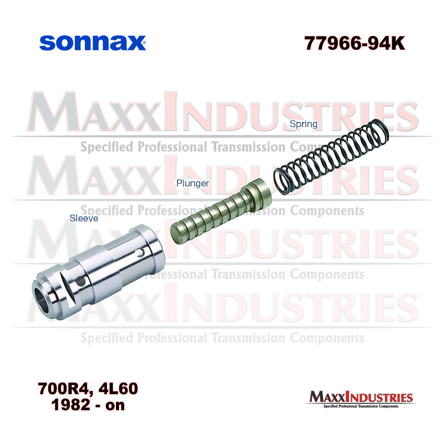 Sonnax 77966-94K Transmission Valve Kit, Throttle Valve Plunger TH700-R4 82-93