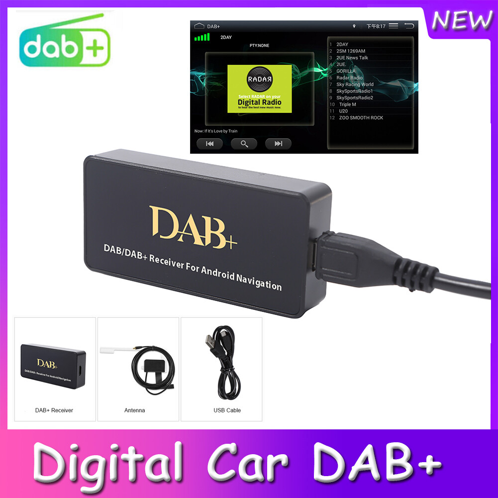 Digital Car DAB+ Adapter Receiver USB Box Tuner Audio Radio Antenna Android Navi