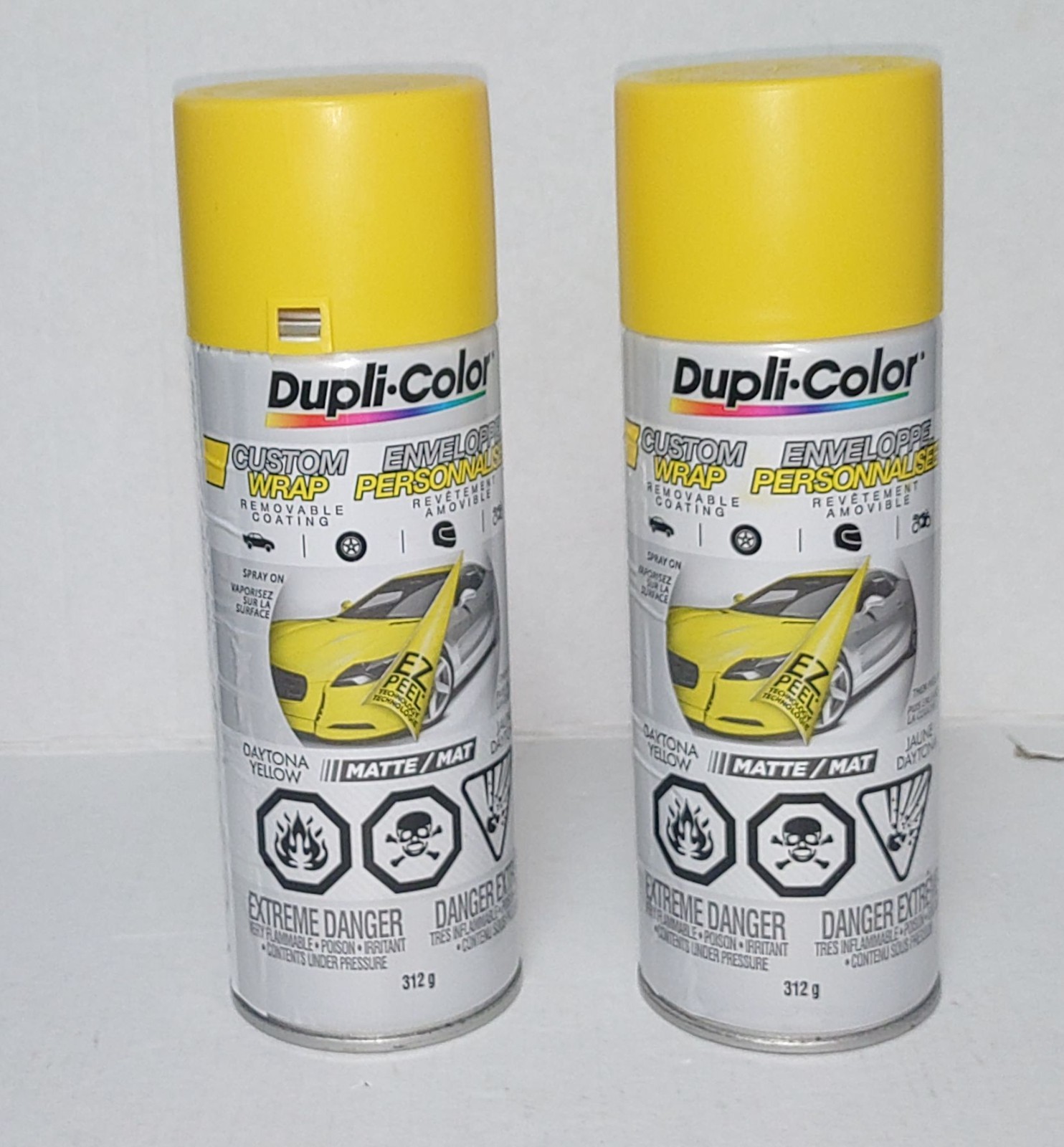 Dupli-Color Custom Wrap Removable Coating Matte Daytona Yellow 11 oz 2 Pack
