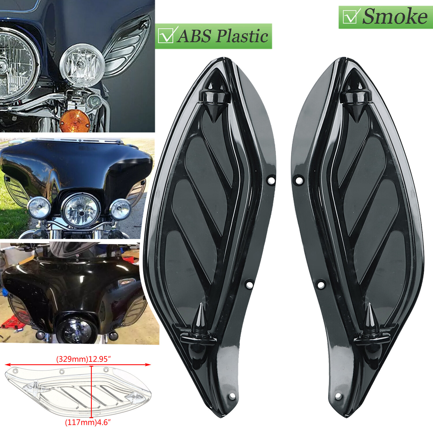 Adjustable Fairing Side Wind Air Deflector Fit For Harley Electra Glide FLHTCI