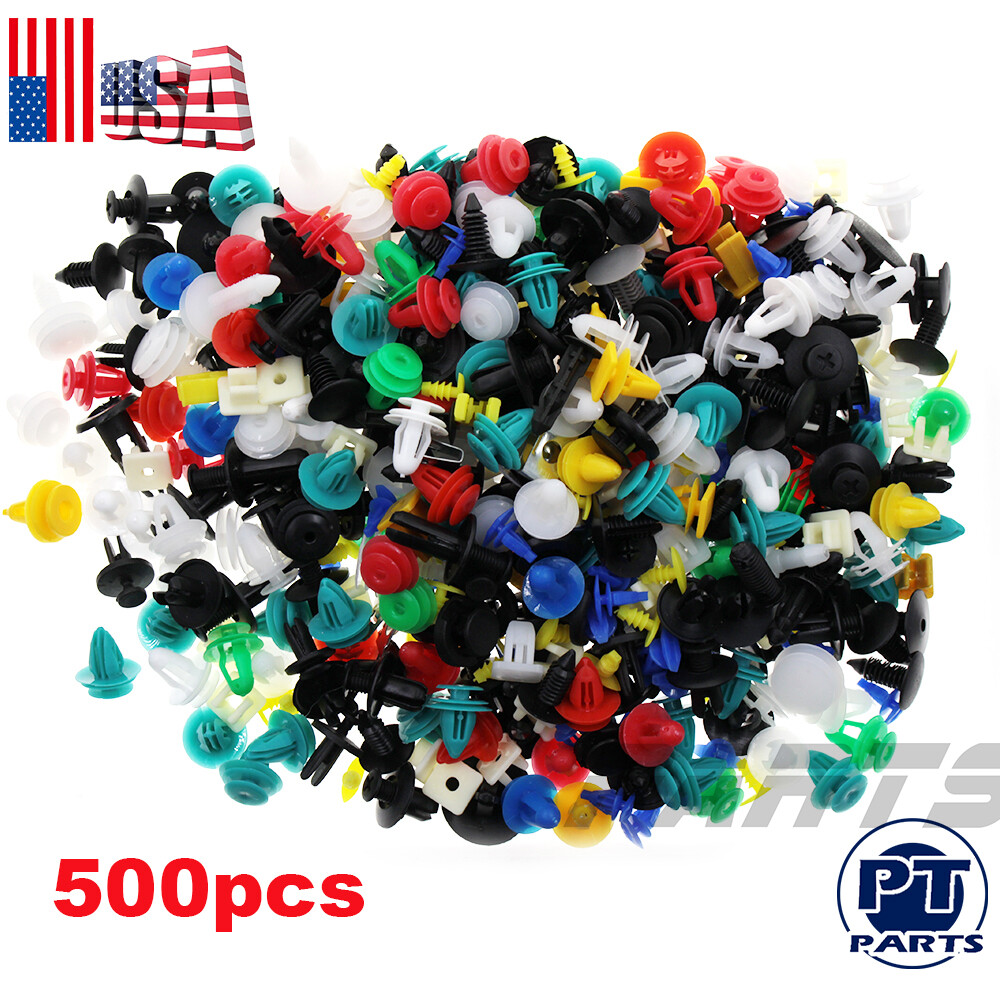 500 x Auto Car Mixed Fastener Clip Bumper Fender Trim Plastic Rivet Door Panel.M