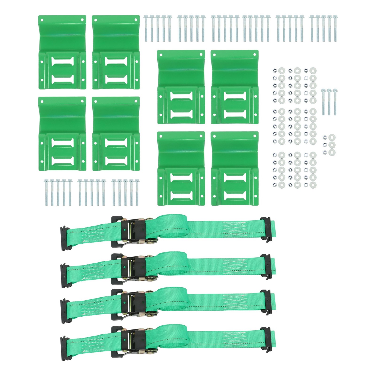 4 Pack Wheel Chock Tie Down Kit Heavy Duty Strap System for ATV UTV Trailer Tire