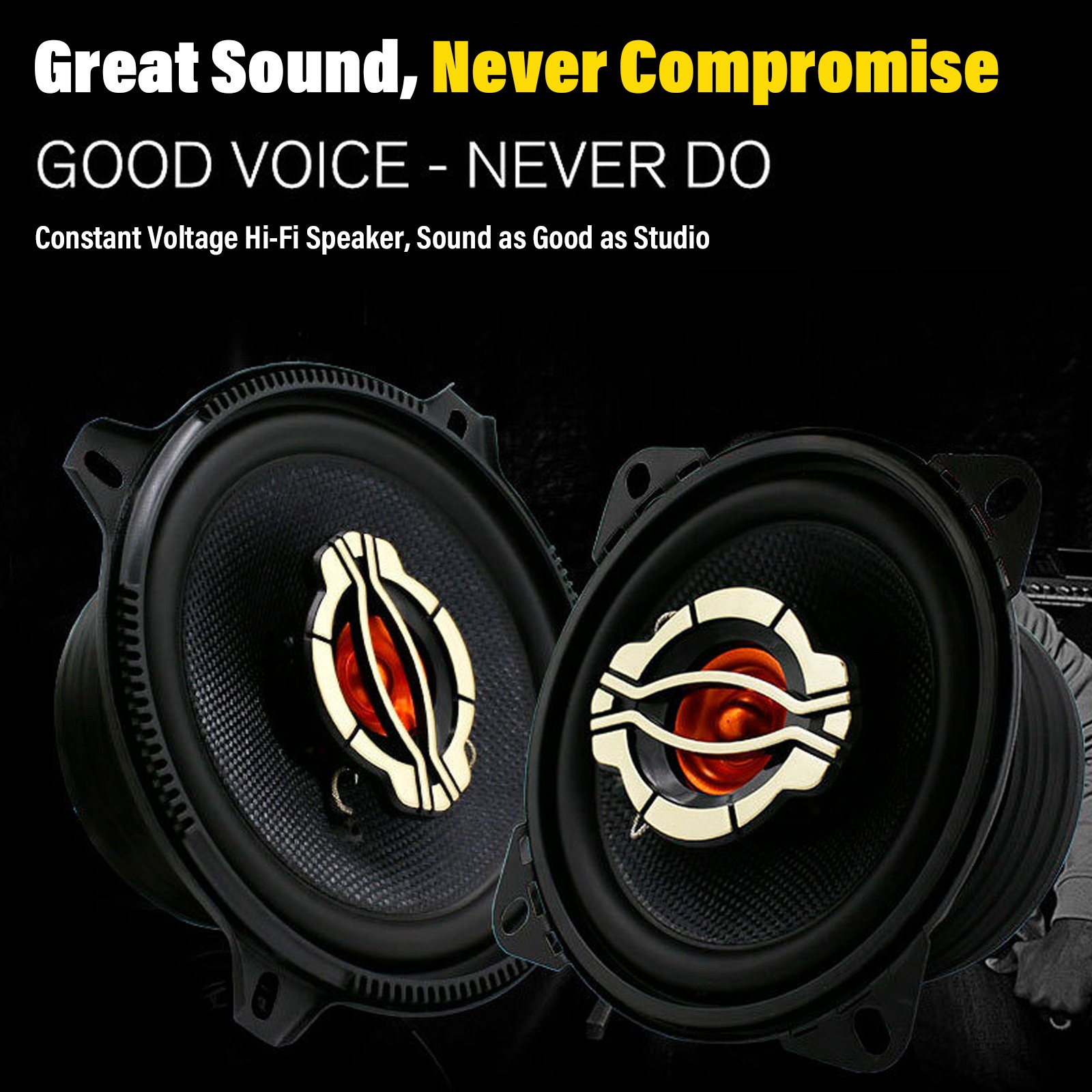1Pair 6.5” 150W Car Audio Coaxial Speakers 2 Way HIFI Stereo Tweeter 4Ω Premium