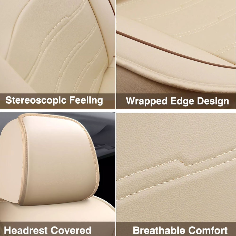 For Buick 2-Seats Cushion PU Leather Front Set Protector Pad Car Seat Cover